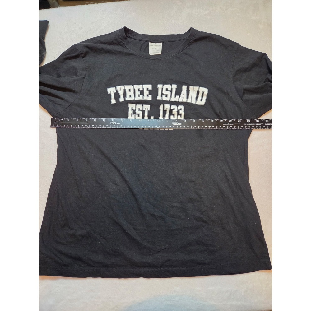 171 Southern Spirit Tybee Island Georgia Mens L Black Long Sleeve T Shirt - Picture 3 of 9